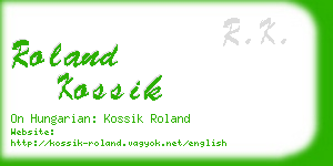 roland kossik business card